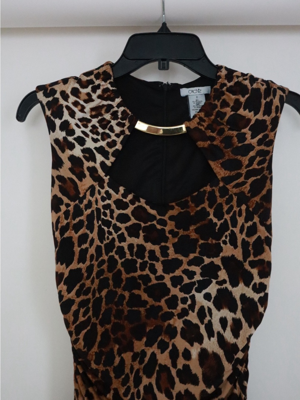 Cache Leopard-Print Keyhole Midi Dress - Picture 3 of 5